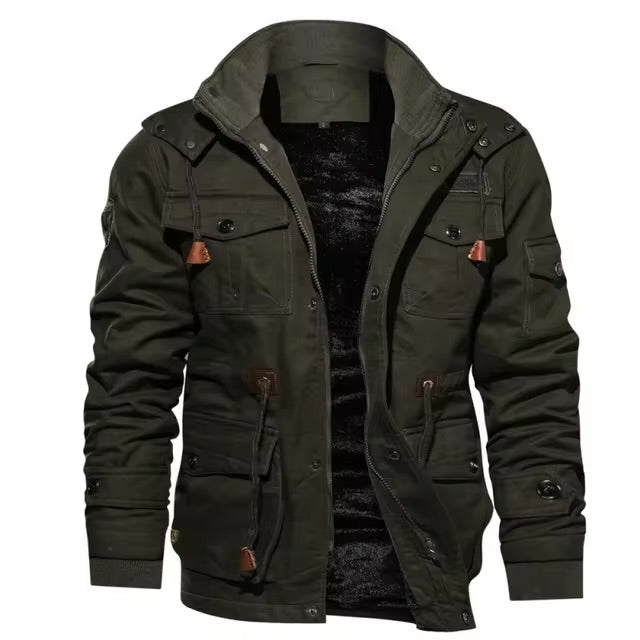 Autumn and Winter Men Trendy Jackets Military Coats Multi-pocket Jackets High Quality Male Cotton Casual Thick Warm Parkas Coats